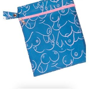 Blue and Pink Patterned Pouch